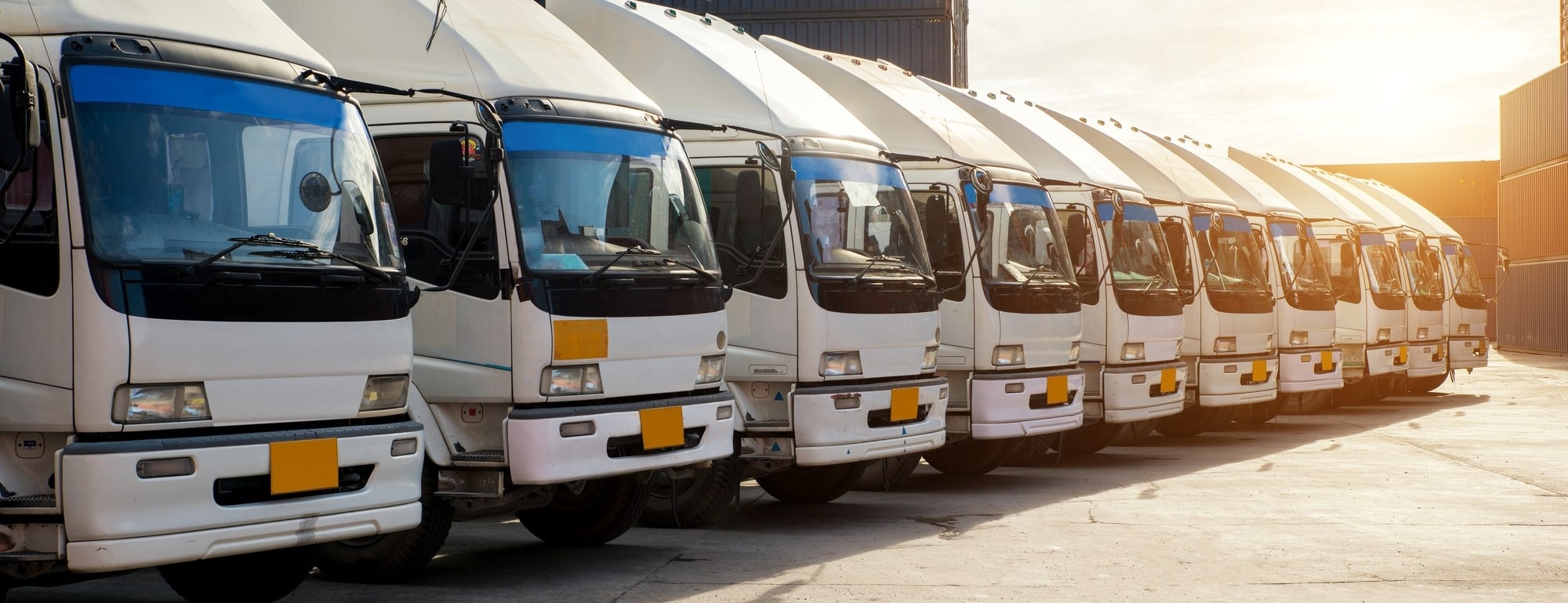 Des véhicules poids lourd du secteur transport